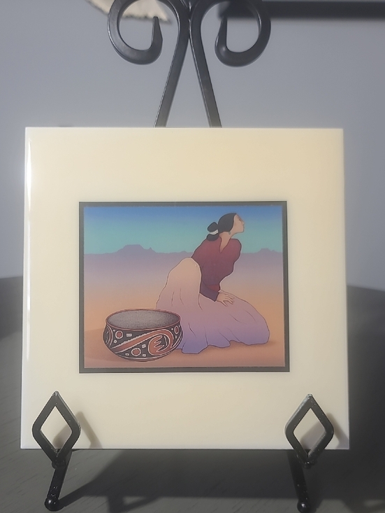 ARTCO Other - Artiles Southwestern Woman Ceramic Decorative Tiles  Navajo Indian Design